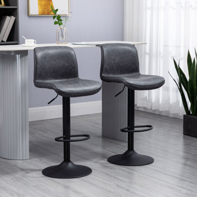 Homcom Barstools Set Of 2Dining Stools With Backrest And Footrest from B&Q
