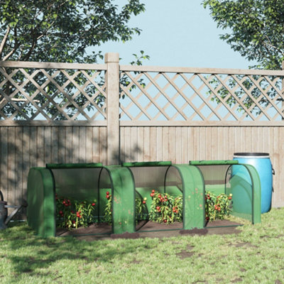 B&Q -  Tunnel Greenhouse Steel Frame For Garden W/ Zipper Doors