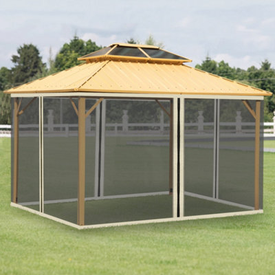 Outsunny 352 X 207Cm Universal Replacement Gazebo Mesh Netting Screen Walls from B&Q