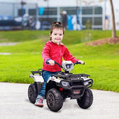 Homcom 12V Electric Quad Bike For Kids W/ Led LightsMusicWhite from B&Q