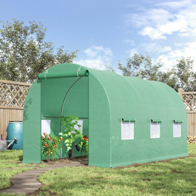 B&Q -  Polytunnel Walk In Green House W/ Pe Cover4.5 X 2 X 2M