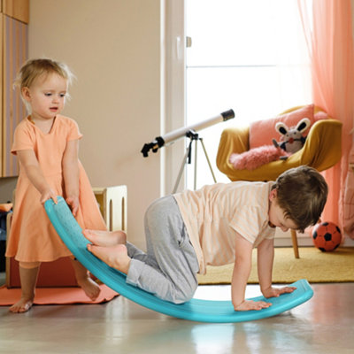 Zonekiz Balance BoardKids Wobble BoardMontessori Toy For 3-6 YearsBlue from B&Q