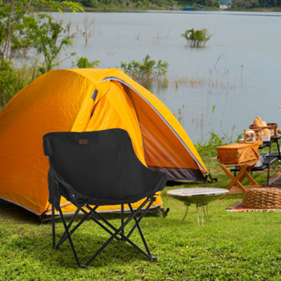 Outsunny Unisex Black Folding Camping Chair With Carrying Bag And Storage Pocket In - Image 10