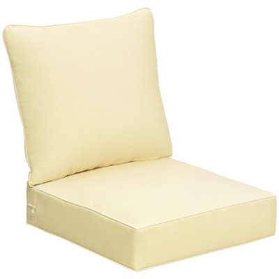Outsunny Outdoor Seat And Back Cushion SetDeep Seating Chair CushionBeige from B&Q