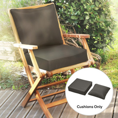 Outsunny Grey Outdoor Seat And Back Cushion Set, Deep Seating Chair Cushion, 15Cm