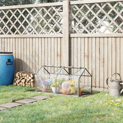 Outsunny Greenhouse Plants Foil Tomato Vegetable House W/ 2 Windows Clear from B&Q