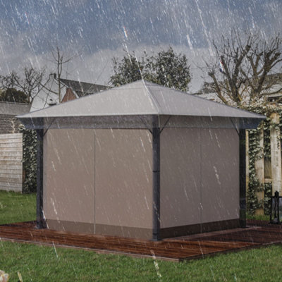Outsunny 3X3m Gazebo Protective Cover Waterproof Pvc Rain And Wind Shield For 300X300cm Canopies (84C-426V00cr) - Image 6