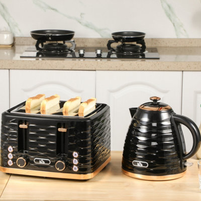 Bobobiy Black Kettle And Toaster Sets, 3000W 1.7L Rapid Boil Kettle & 4 Slice Toaster With 7 Browning Controls, Defrost, Reheat And Crumb Tray, - Image 11