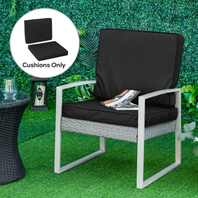 Outsunny Black 2 Pieces Seat Cushion And Back Pad Set For Rattan Furniture - Image 7