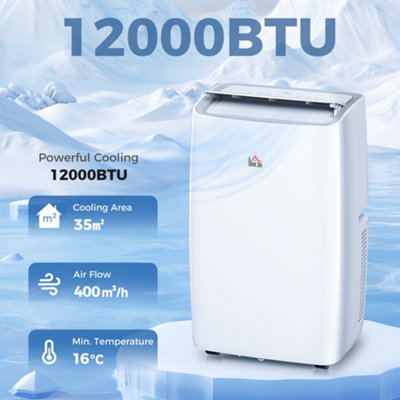 Homcom 12,000 Btu Portable Air Conditioner Unit With Remote24H Timer35M² from B&Q