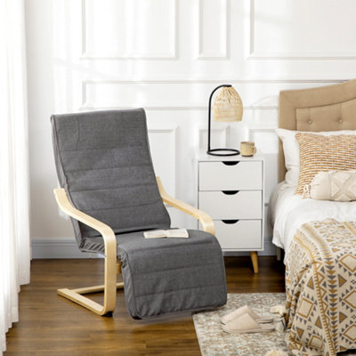 Rackhams Dark/Grey Lounge Chair Recliner Adjustable Footrest Home - Image 9