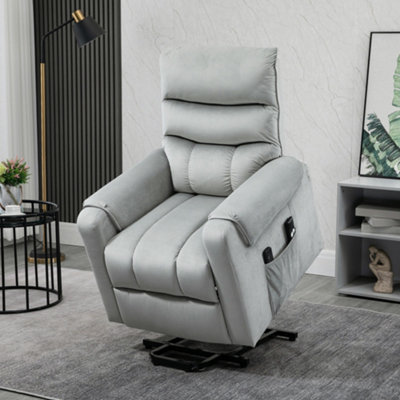 Homcom Power Lift ChairRise And Recliner Chair With Remote ControlGrey from B&Q