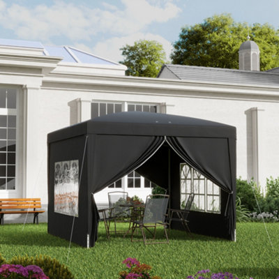 Outsunny 3X3(M) Pop Up Gazebo Canopy Marquee W/ Carry BagBlack from B&Q