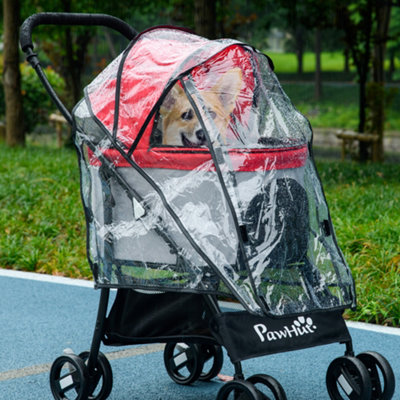 Dog Pram Rain Cover Waterproof Pet Stroller Cover Front Rear Access Shield - Image 3