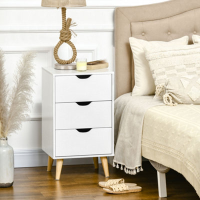 Homcom Chest Of Drawers3 Drawer Unit Storage Chest BedroomWhite from B&Q