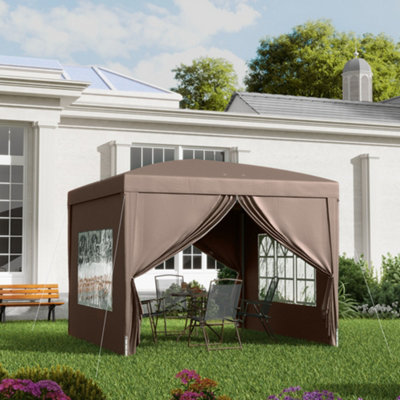 Outsunny 3X3(M) Pop Up Gazebo Canopy Marquee W/ Carry BagCoffee from B&Q