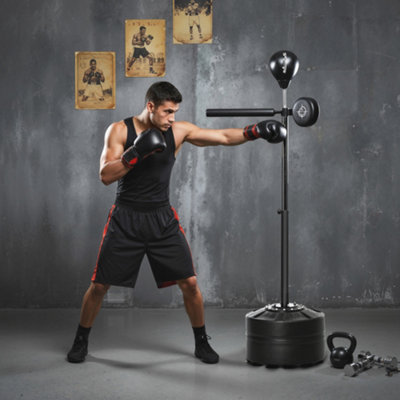 Sportnow Black Adjustable Speed Bag With Stand, Reflex Bar,