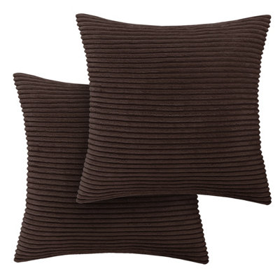 Ameha Coffee Velvet Cushion Set18X18 InchIncludes 2 Filled Cushions & 2 CoversSoftBreathable & Hypoallergenic from B&Q
