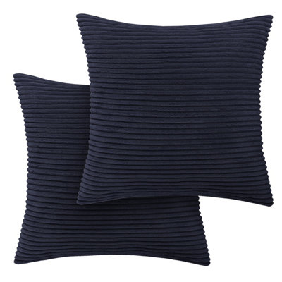 Ameha Navy Blue Velvet Cushion Set18X18 InchIncludes 2 Filled Cushions & 2 CoversSoftBreathable & Hypoallergenic from B&Q