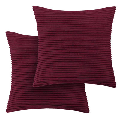 Ameha Red Velvet Cushion Set18X18 InchIncludes 2 Filled Cushions & 2 CoversSoftBreathable & Hypoallergenic from B&Q