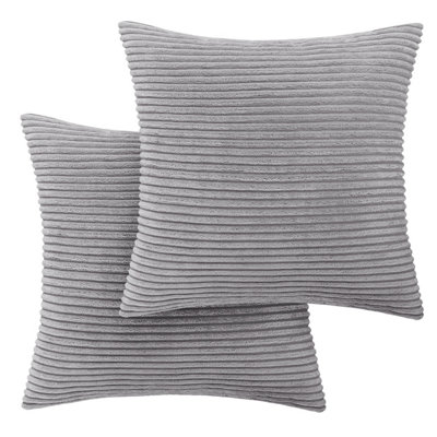 Ameha Silver Velvet Cushion Set18X18 InchIncludes 2 Filled Cushions & 2 CoversSoftBreathable & Hypoallergenic from B&Q