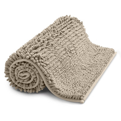 Ameha Silver Chenille Mat 50X80CmExtra SoftNon-SlipAbsorbent Bath Rug & Doormat from B&Q