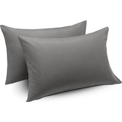 Ameha Pillowcase Pair Grey Microfiber Pillowcase-Soft Envelope Closure PillowcaseMachine Washable Bedding Pillow Cover 50X75Cm from B&Q