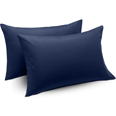 Ameha Navy 100% Microfiber Pillow Cases Soft Standard Pillowcase Envelope Closure Anti Allergic Breathable Pillow Cover 50X75 Cm