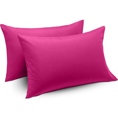Ameha Pillowcase Pair Pink Microfiber Pillowcase-Soft Envelope Closure PillowcaseMachine Washable Bedding Pillow Cover 50X75Cm from B&Q
