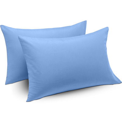 Ameha Microfiber Pillowcases Soft Standard Light Blue Pillowcase Envelope Closure Bedding Pillow Cover 50X75 Cm