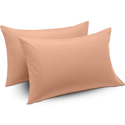Ameha Pillowcase Pair Peach Microfiber Pillowcase-Soft Envelope Closure PillowcaseMachine Washable Bedding Pillow Cover 50X75Cm from B&Q