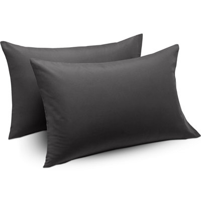 Ameha Pillowcase Pair Charcoal Microfiber Pillowcase-Envelope Closure PillowcaseMachine Washable Bedding Pillow Cover 50X75Cm from B&Q