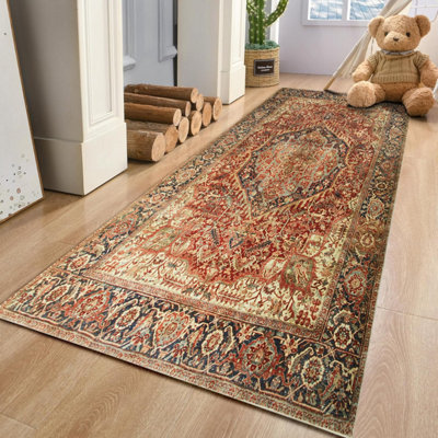 Ameha Non Slip Cashmere Rug Kitchen & Bedroom Floor Mats Entrance Door Rugs(Majestic80X150 Cm) from B&Q