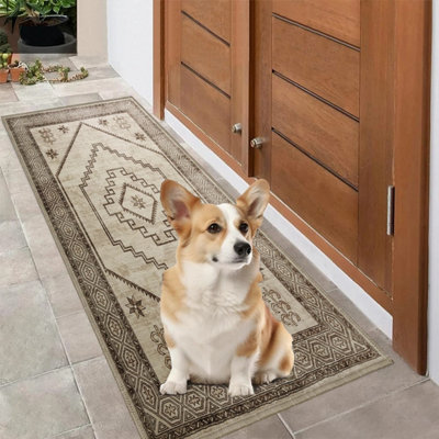 Ameha Luxury Radiant Cashmere Rug Non Slip Kitchen Bedroom Floor Mat Indoor/outdoor Rugs- 80 X 150 Cm from B&Q