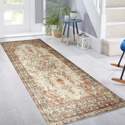 Ameha Cashmere Rug Bedroom Area Floor Mat Super Soft Kitchen Floor Vintage Rugs (Timeless,80X150 Cm) from B&Q