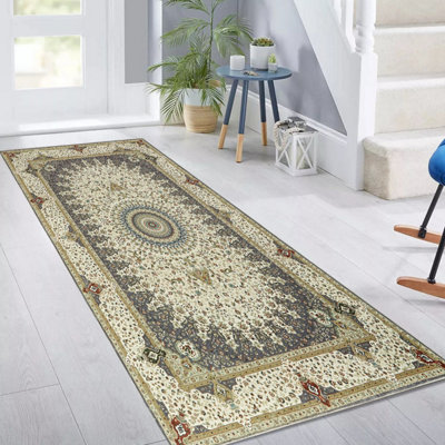 Ameha Willow Grey Cashmere Modern Rugs 80X150 Cm Non Slip Area Rug Bedroom Floor Kitchen Soft Touch Mats from B&Q
