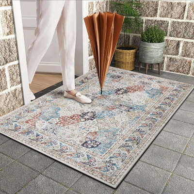 Ameha Coastal Cashmere Rug Nonslip Kitchen Entrance Floor Door Mat For Bedside Large Rugs 60 X 110 Cm from B&Q