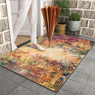 Ameha Non Slip Cashmere Door Rug Bedroom Living Room Entrance Large Floor Mat (Vibrant60 X 110 Cm) from B&Q