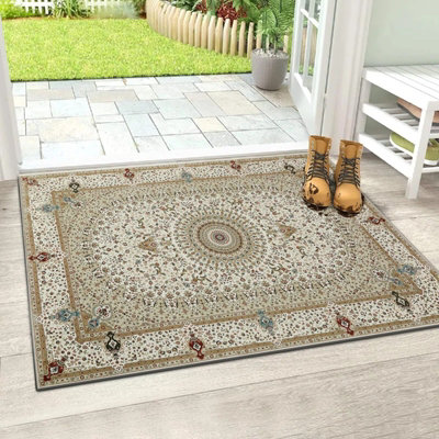 Ameha Willow Beige Cashmere Rug Door Floor Mat 60 X 110 Cm Kitchen Floor Mats from B&Q