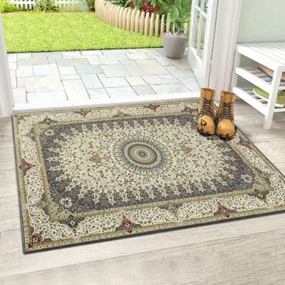 Ameha Cashmere Rug Grey Area Rugs For Living Room Soft Short Pile For Dining Room (Willow Grey60X110 Cm) from B&Q