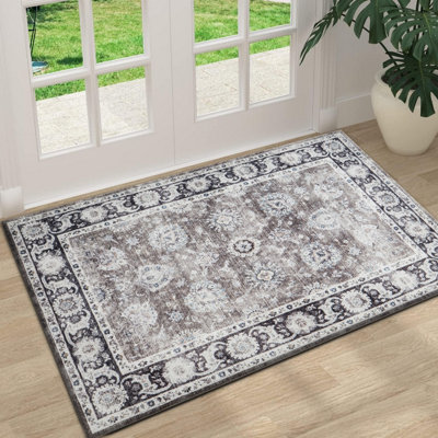 Ameha Cashmere Rugs Luxury Bedroom Living Room Doormats Entrance Kitchen Floor Non Slip Mat(Harmony40X60Cm) from B&Q