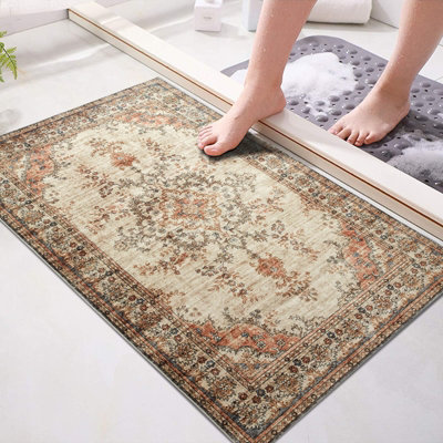 Ameha Non Slip Traditional Rugs Bath Mats Washable Indoor Outdoor Doormats Soft Bathroom Shower Mat Modern Home Decor