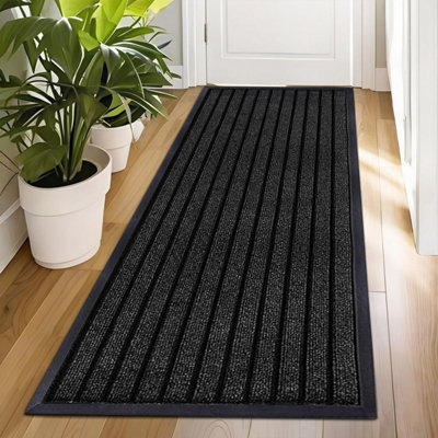 Ameha Pvc Rubber Mat Heavy Duty Dirt Trapper Anti Slip Washable Super Absorbent Runner MatBlack 80X150Cm from B&Q