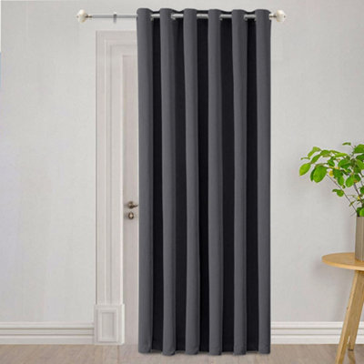 Ameha Dark Grey 230Gsm Plain Thermal Blackout Eyelet Curtain For Bedroom Single Panel Energy Saving 66'' X 84'' Uk Home Decor from B&Q