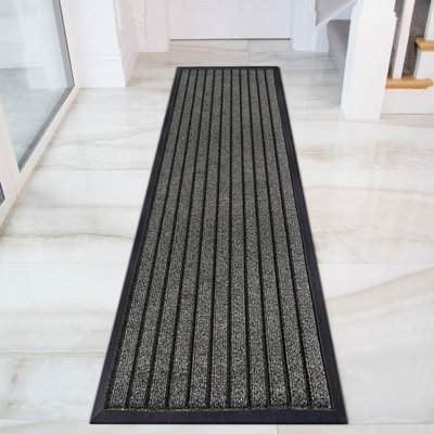 Ameha Heavy Duty Pvc Rubber Mat Outdoor Indoor Dirt Trapper Super Absorbent Extra Large Area & Runner MatGrey 80X300Cm from B&Q