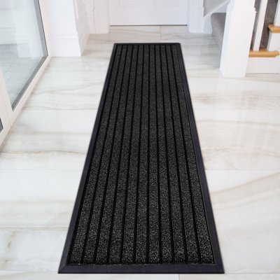 Ameha Rubber Mat Non Slip Heavy Duty Dirt Trapper Living Room Kitchen Hallway Extra RunnerBlack 80X300Cm from B&Q