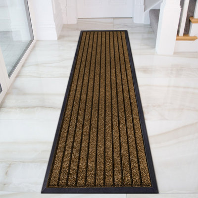 Ameha Pvc Rubber MatNon Slip Dirt Trapper Water Absorbent Extra Large HallwayKitchen & Runner MatBrown 80X300Cm from B&Q
