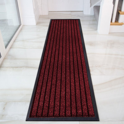 Ameha Pvc Rubber MatNon Slip Water & Dirt Absorbent Indoor Outdoor Extra Larger AreaRunner MatBurgundy 80X300Cm from B&Q