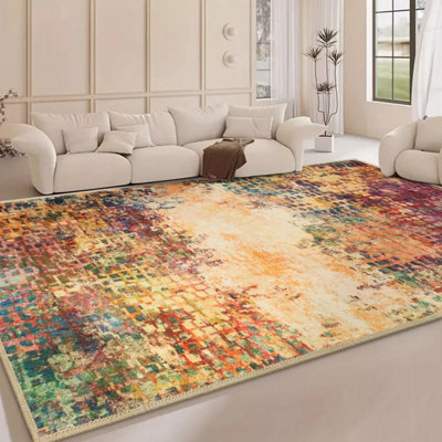 Ameha Vibrant Area Rugs Cashmere Style Soft Short Pile Vintage Rug For Living Room Large 200X290Cm Carpet For Dining Room from B&Q