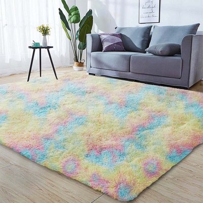 Ameha Rainbow Shaggy Fluffy Non Slip Rug Indoor/outdoor Area Carpet 120X170 Cm from B&Q
